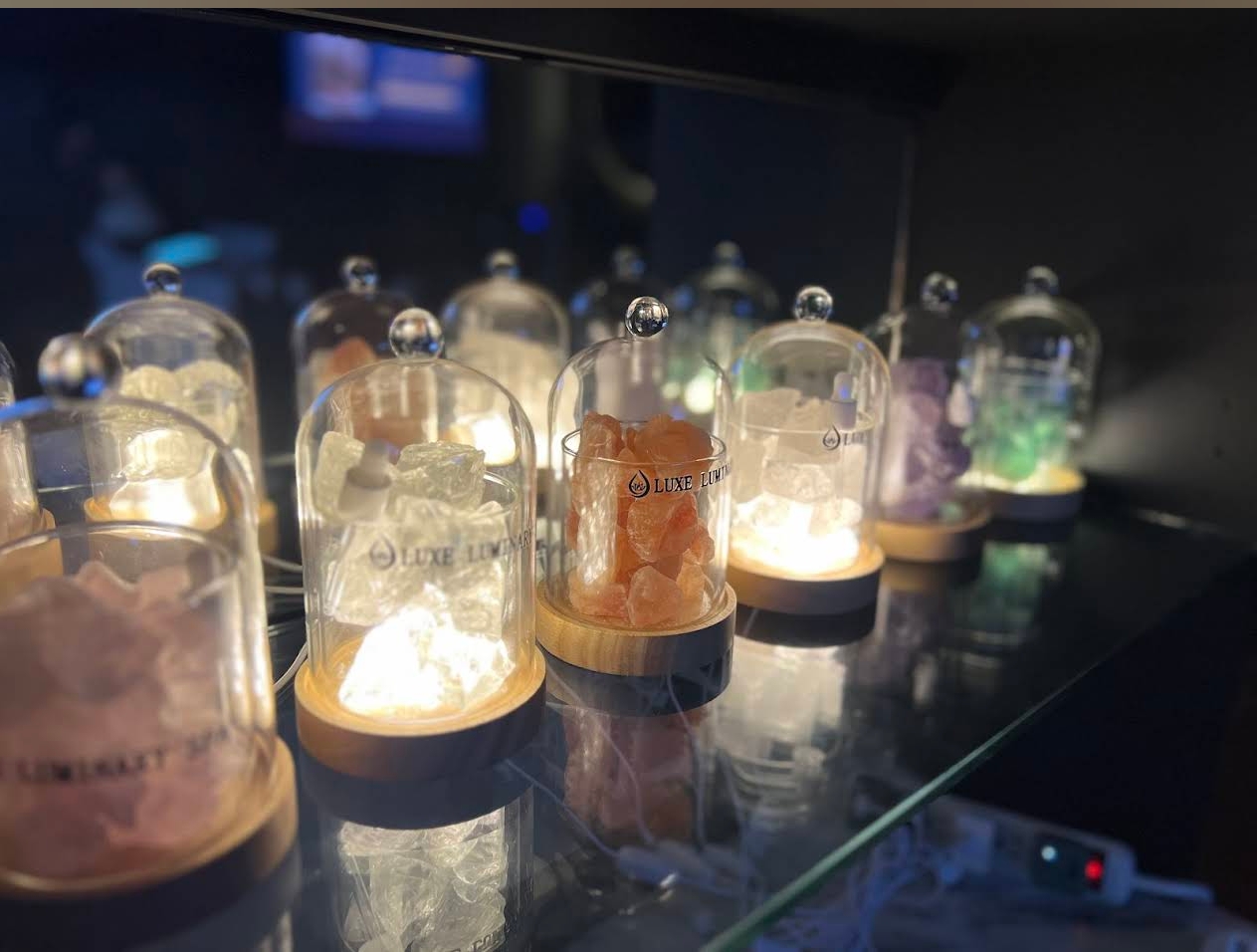 Luxe Luminary Spa crystal lamps